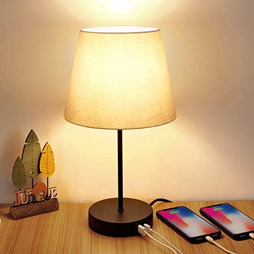 Touch Control Table Lamp with 2 USB Charging Ports Via Amazon