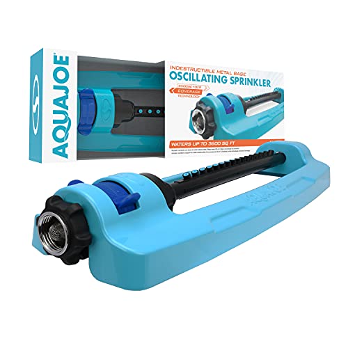 Aqua Joe Indestructible Metal Base Oscillating Sprinkler with Adjustable Spray Via Amazon