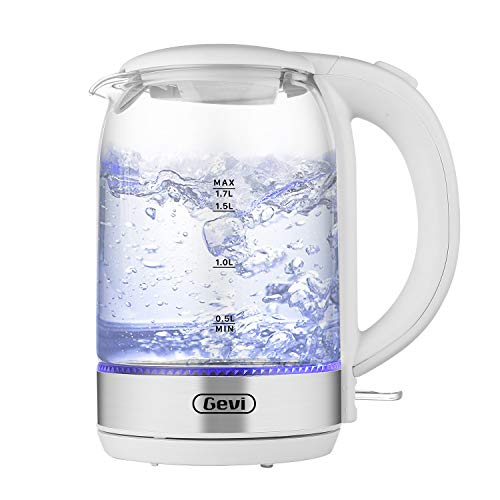 Glass Electric 1500W Cordless Tea Kettle Via Amazpn