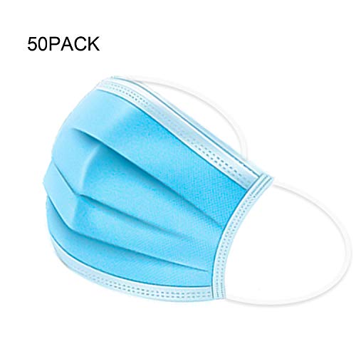 50 Pack Attrakey non-woven fabric 3 Ply disposable face masks Via Amazon