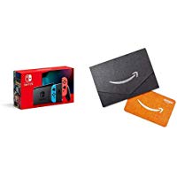 Nintendo Switch with Neon Blue & Neon Red JoyCon (2019) + $30 Amazon Gift Card