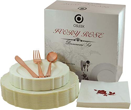 175 Piece Disposable Dinnerware Set - 25 Guest Via Amazon