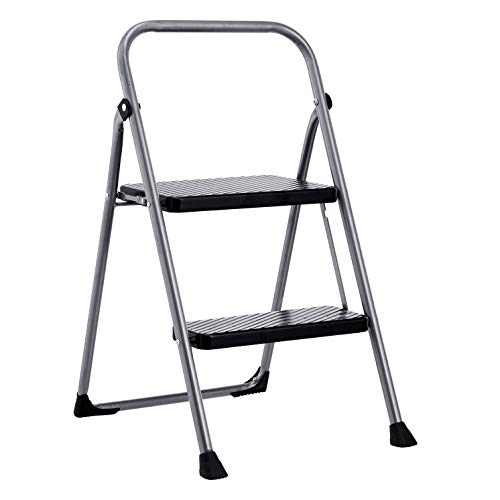 AmazonBasics Folding Step Stool - 2-Step, Steel, 200-Pound Capacity Via Amazon