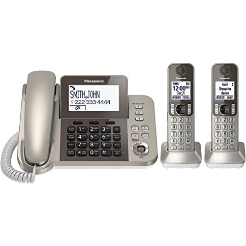 PANASONIC Corded / Cordless Phone System with Answering Machine - 2 Handsets Via Amazon