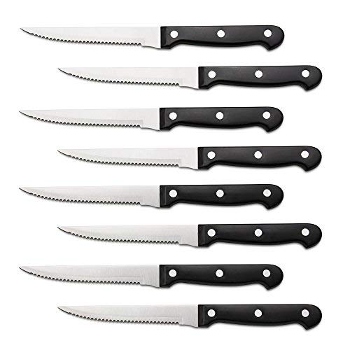 8 Triple Rivet 4.5" Steak Knife Set Via Amazon