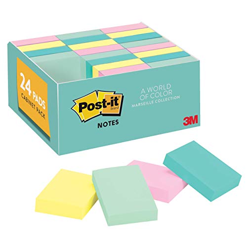 Post-it Notes, 24 Pads/Pack, 1 3/8 in. x 1 7/8 in, Via Amazon