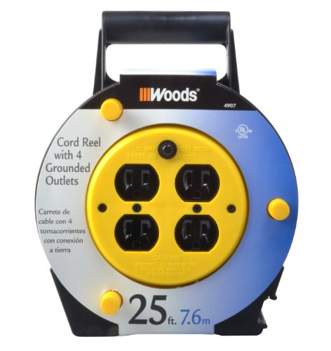 Extension Cord Reel with 4-Outlets, 25-Foot Via Amazon