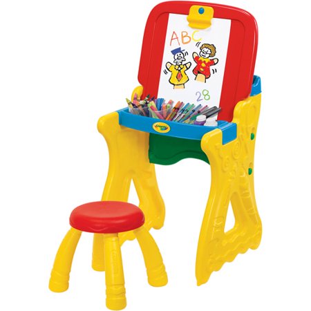 Crayola Play 'N Fold 2-in-1 Art Studio Easel Desk With Stool & Storage Via Walmart