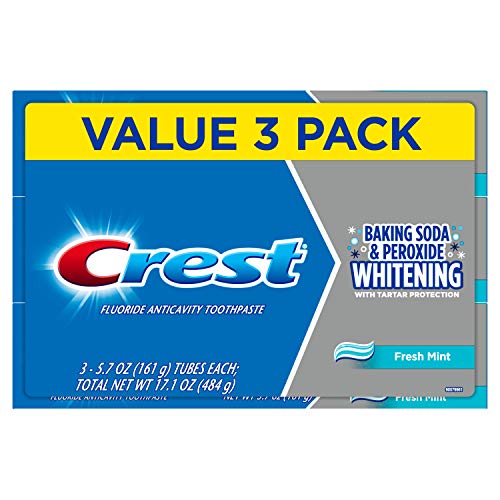 3 Pack Of 5.7oz Crest Whitening Baking Soda And Peroxide Toothpaste Via Amazon