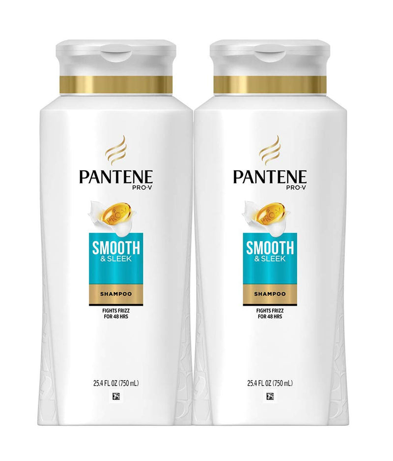 Pantene, Shampoo,Pro-V Smooth and Sleek Frizz Control, 25.4 fl oz, Twin Pack Via Amazon