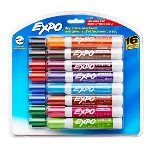 EXPO Low Odor Dry Erase Markers, Chisel Tip, 16 Count Via Amazon