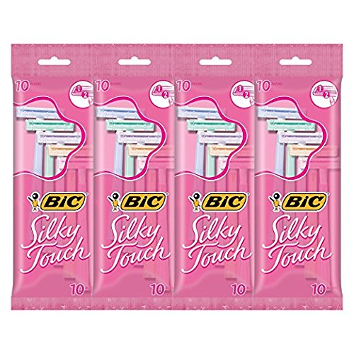 BIC Silky Touch Women’s Twin Blade Disposable Razor, 40 Count Via Amazon