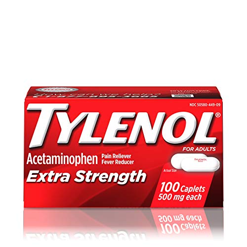 100 Tylenol Extra Strength Caplets with 500 mg Via Amazon