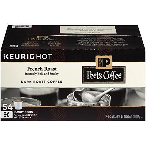 K-Cup Pack Peet’s Coffee French Roast K-Cup Pack 54 count Via Amazon