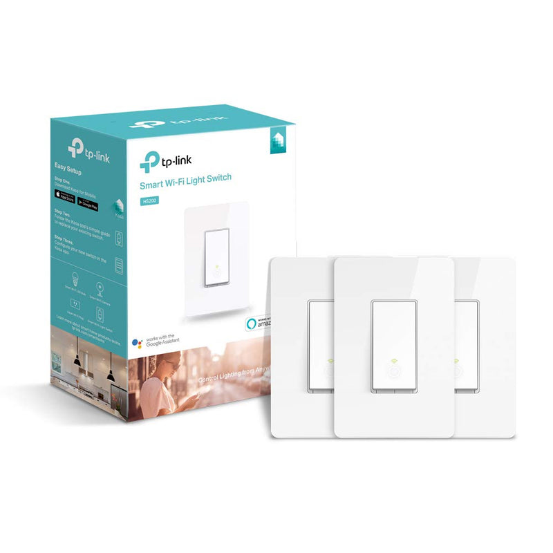 3-Pack TP-LINK HS200P3 Kasa Smart WiFi Switch, Works With Alexa and Google Assistant Via Amazon