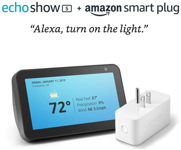 Amazon Echo Show 5 Smart Display with Alexa + Amazon Smart Plug Via Amazon