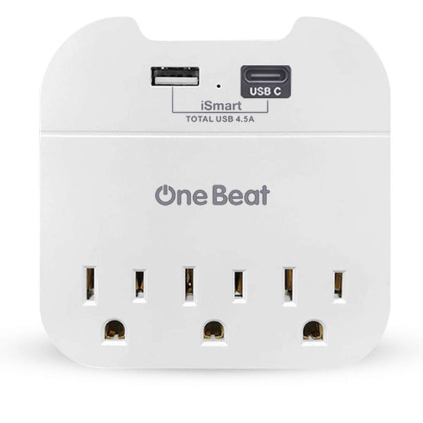 USB C Multi Outlet Wall Plug Adapter, 3 Outlet & 2 USB Ports Via Amazon