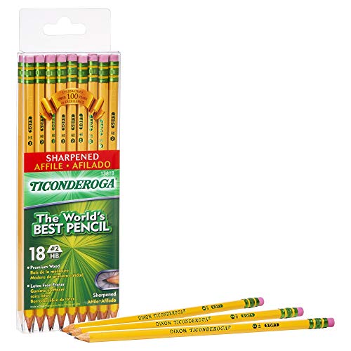 TICONDEROGA Pencils, #2 HB Soft, 18-Pack Via Amazon