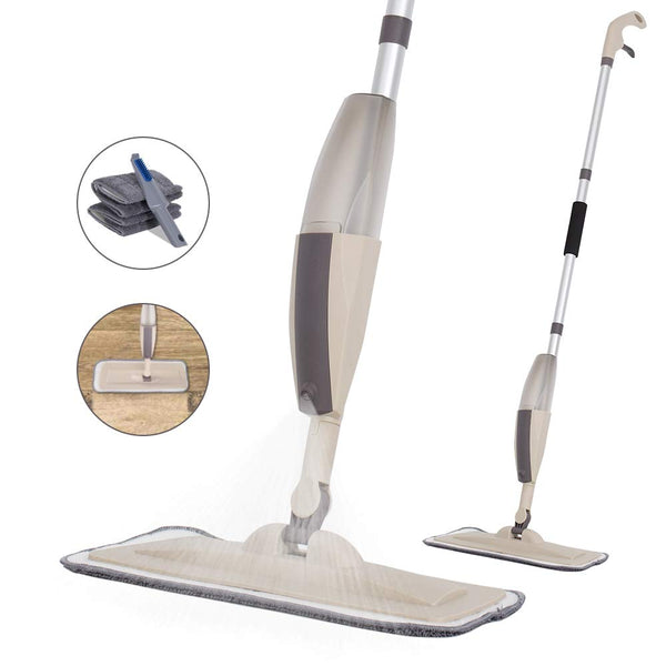 Hard Floor Spray Mop Cleaning Tool with Refillable Water Tank Include Extra 2 Pads and 1 Scraper Via Amazon