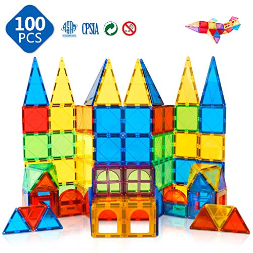 Magnet Toys Kids Magnetic Building Tiles 100 Pcs Via Amazon