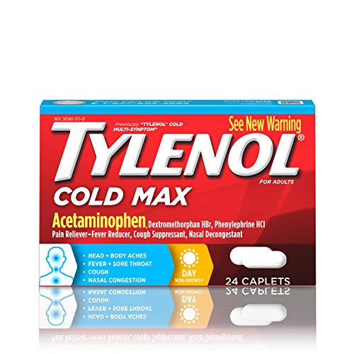 Tylenol Cold Max Daytime Caplets, 24 Ct. Via Amazon