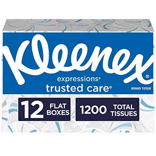 12 Boxes Kleenex Trusted Care Facial Tissues, 100 Tissues per Box (1,200 Tissues Total) Via Amazon