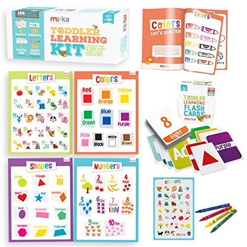 merka Toddler Learning Kit Posters Flashcards Practice Book Letters Colors Shapes Numbers Via Amazon