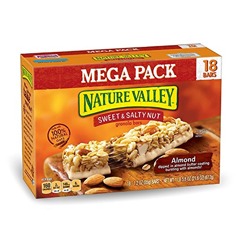 Nature Valley Granola Bars, Sweet and Salty Nut, Almond 18 Bars Via Amazon