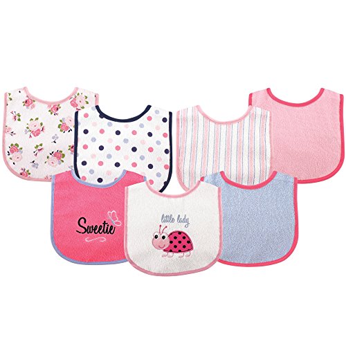 7 Pack Luvable Friends Unisex Baby Drooler Bibs with PEVA Back, Via Amazon