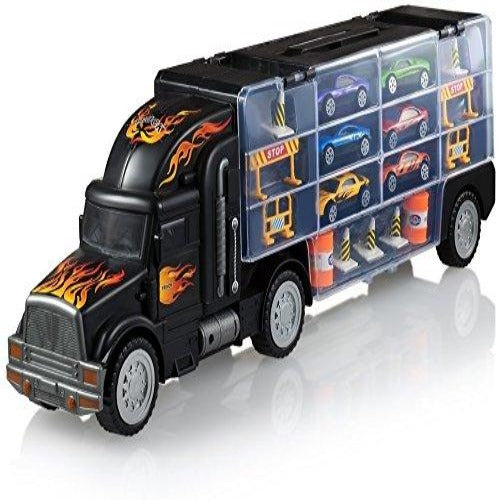 Play22 Toy Truck Transport Car Carrier - Toy Truck Includes 6 Toy Cars & Accessories Via Amazon