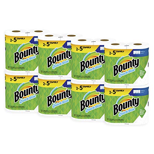 Bounty Quick-Size Paper Towels, White, 16 Family Rolls = 40 Regular Rolls via Amazon