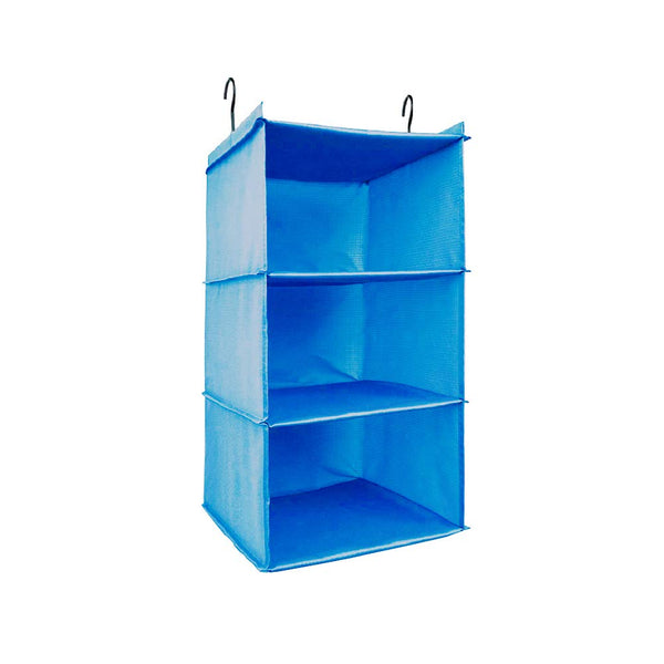 3 Shelves Foldable Hanging Closet with 2 Metal Hooks Via Amazon