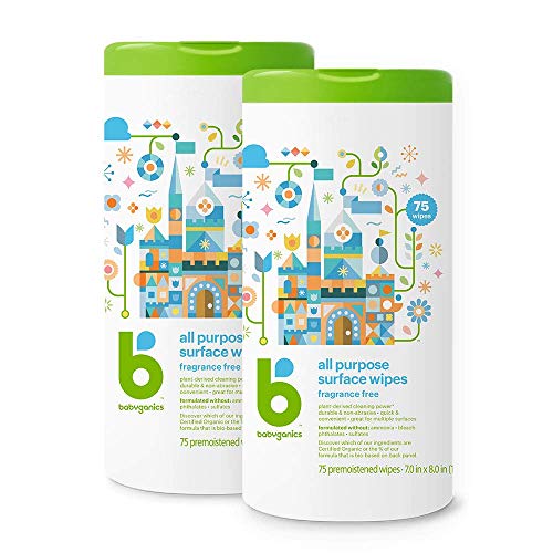 Babyganics All Purpose Surface Wipes, 150 Count Via Amazon