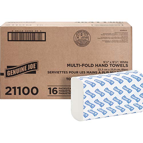 Genuine Joe  Multifold Towels, 9.5" x 9.10", pack of 16 Via Amazon