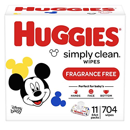 Huggies Simply Clean Baby Wipes, 11 Pack, 704 Sheets Total Via Amazon