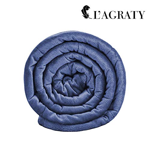 L'AGRATY Luxury Minky Weighted Blanket for Adults (15lbs, 48" x 72") Via Amazon
