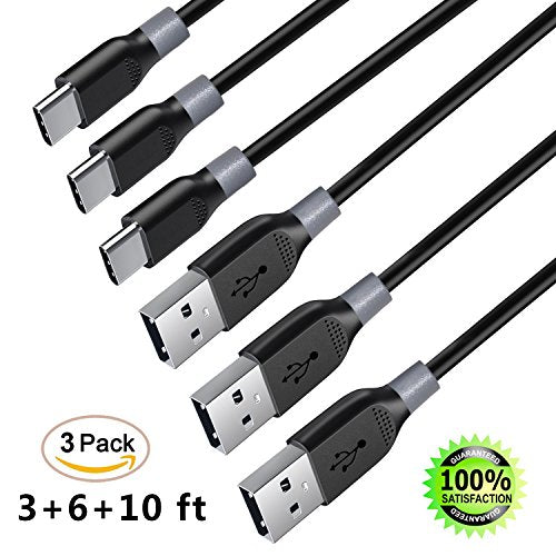 Sunggo USB C Cable 3 Pack (3ft 6ft 10ft) Via Amazon