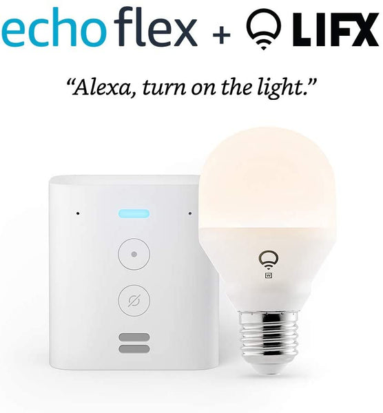 Echo Flex - Plug-in mini smart speaker with Alexa LIFX Smart Bulb (Wi-Fi) Via Amazon