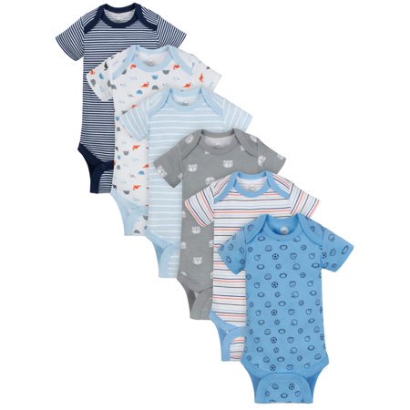 Wonder Nation Short Sleeve Bodysuits, 6pk Via Walmart