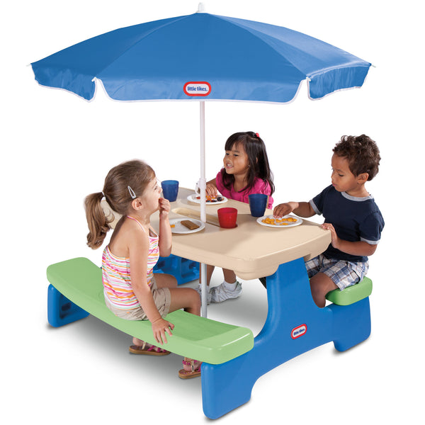 Little Tikes Easy Store Kids Picnic Table with Umbrella Via Walmart