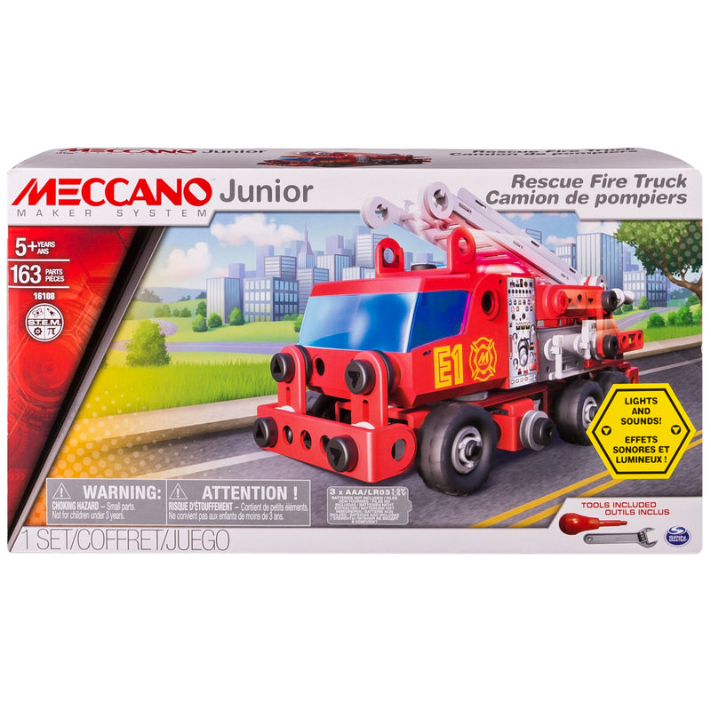 Meccano Junior Rescue Fire Truck with Lights and Sounds Model Building Kit Via Walmart