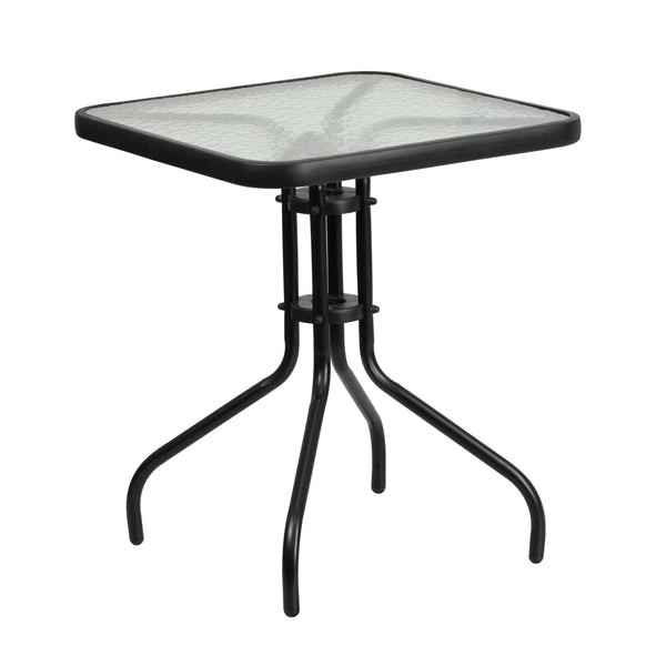 Flash Furniture 23.5'' Square Tempered Glass Metal Table Via Walmart