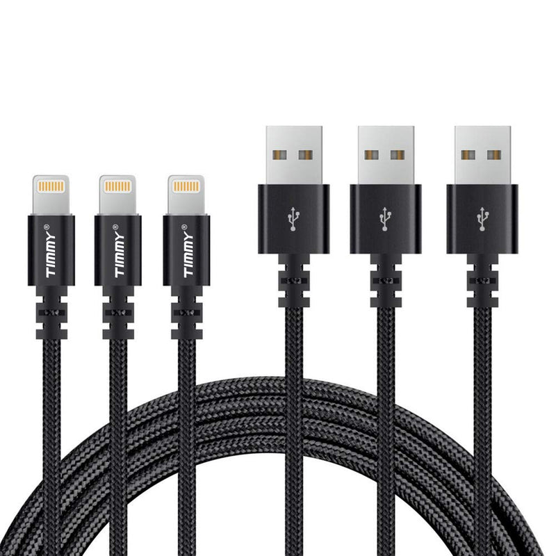 iPhone Charging Cable 3PACK 6ft Nylon Braided iPhone Charger Cable to USB Via Amazon