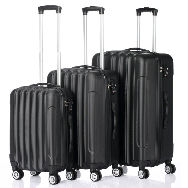 3 Pieces ABS Luggage Sets Hard side Spinner 20" 24" 28",3-in-1 Via Amazon