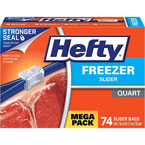 Hefty Slider Freezer Bags - Quart, 74 Count Via Amazon