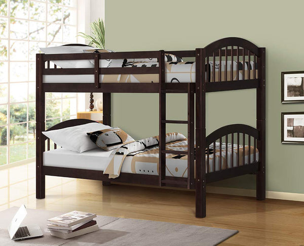 Solid Wood Twin Bunk Bed with Ladder,Convertible Into Two Individual Beds - Also avail in White Via Amazon