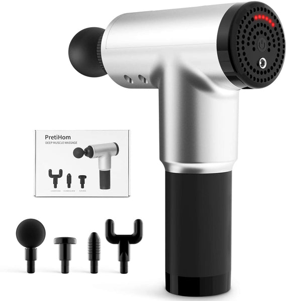 Massage Gun, with 4 Massage Heads and 6 Adjustable Speeds Via Amazon