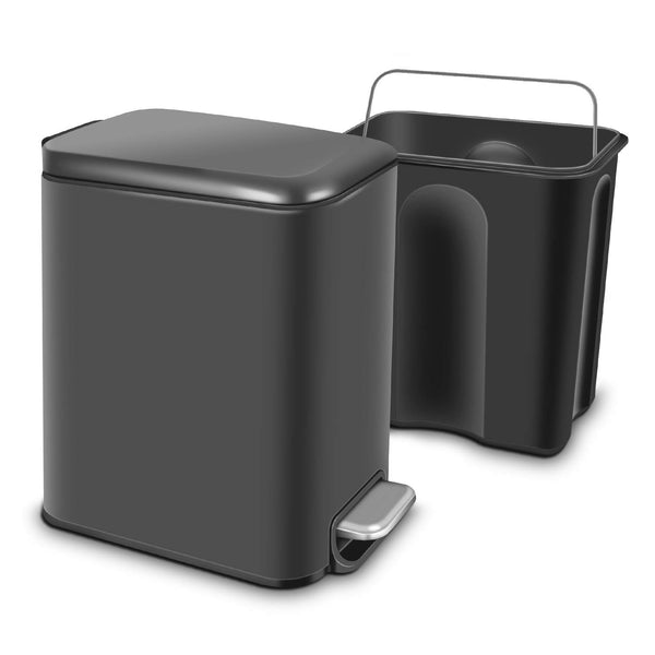 Trash Can with Lid Soft Close, with Removable Inner Wastebasket Via Amazon