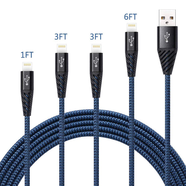 Cell Phone Charger Cable Nylon Braided 4 Pack Via Amazon