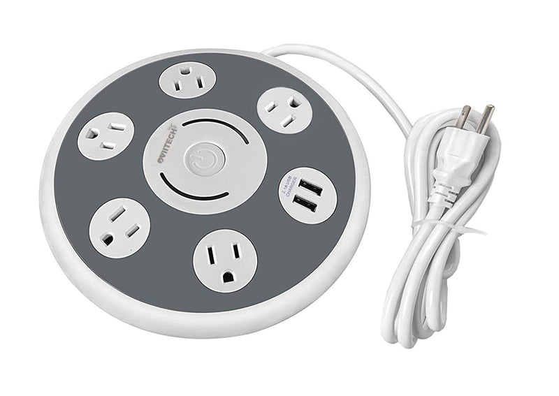 5 Multi Outlet Power Strip Surge Protector with 2 Quick USB Charging Ports Via Amazon